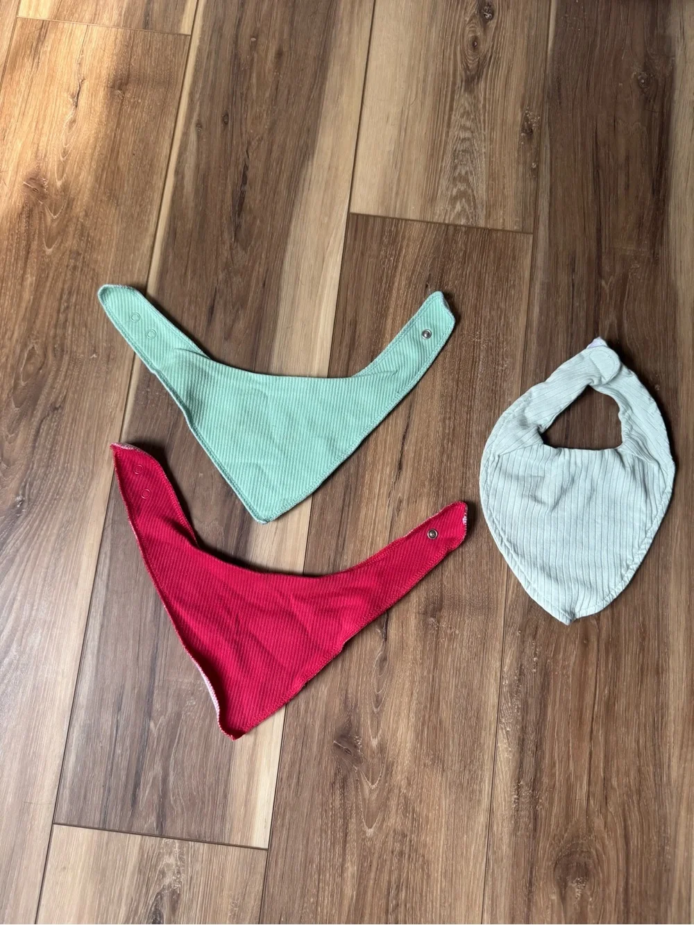 Baby Bandana Bibs Set - Red and Mint